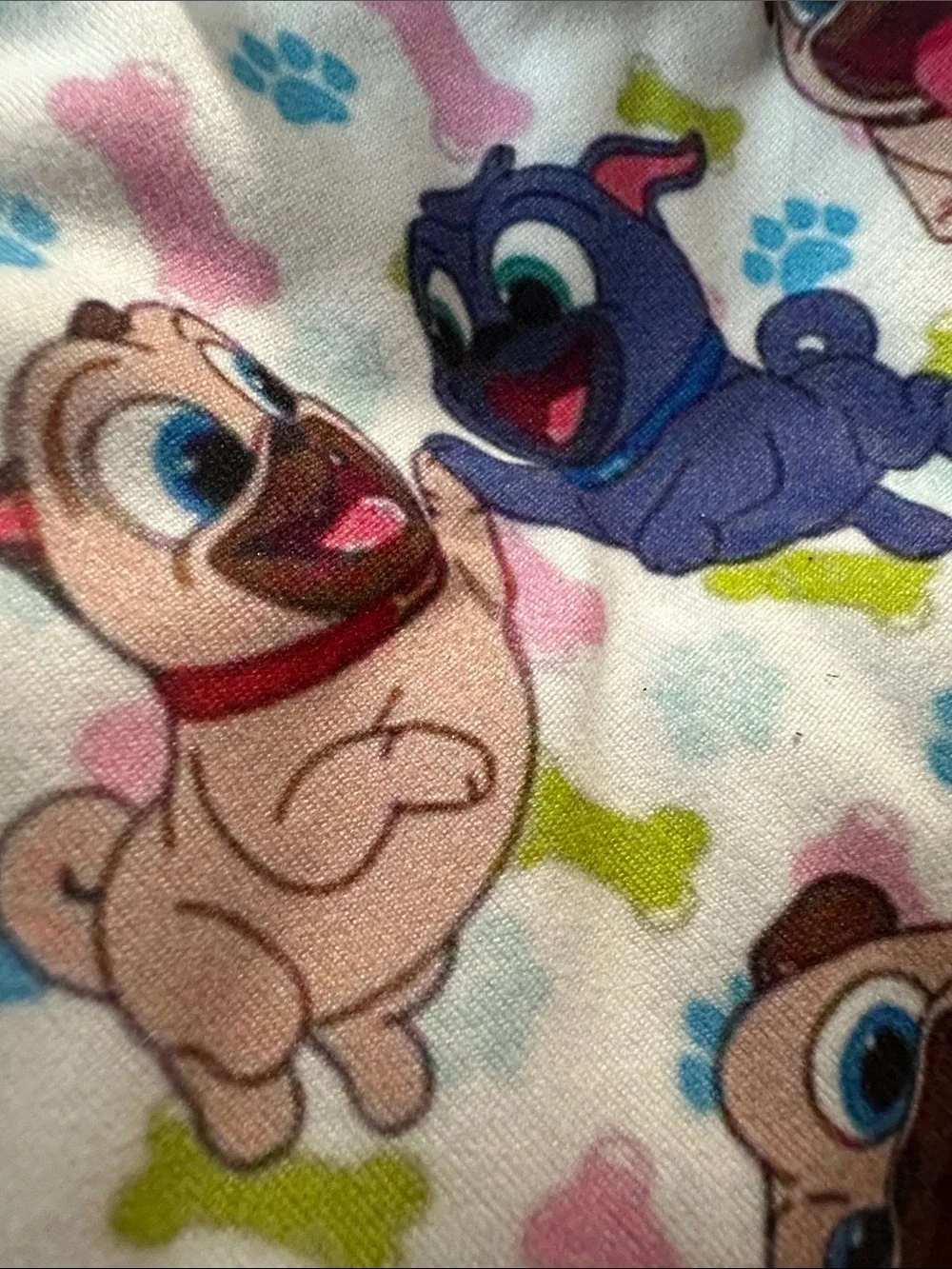 Girls' Cartoon Dog Puppy Dog Pals Print Flutter Sleeve Dress -